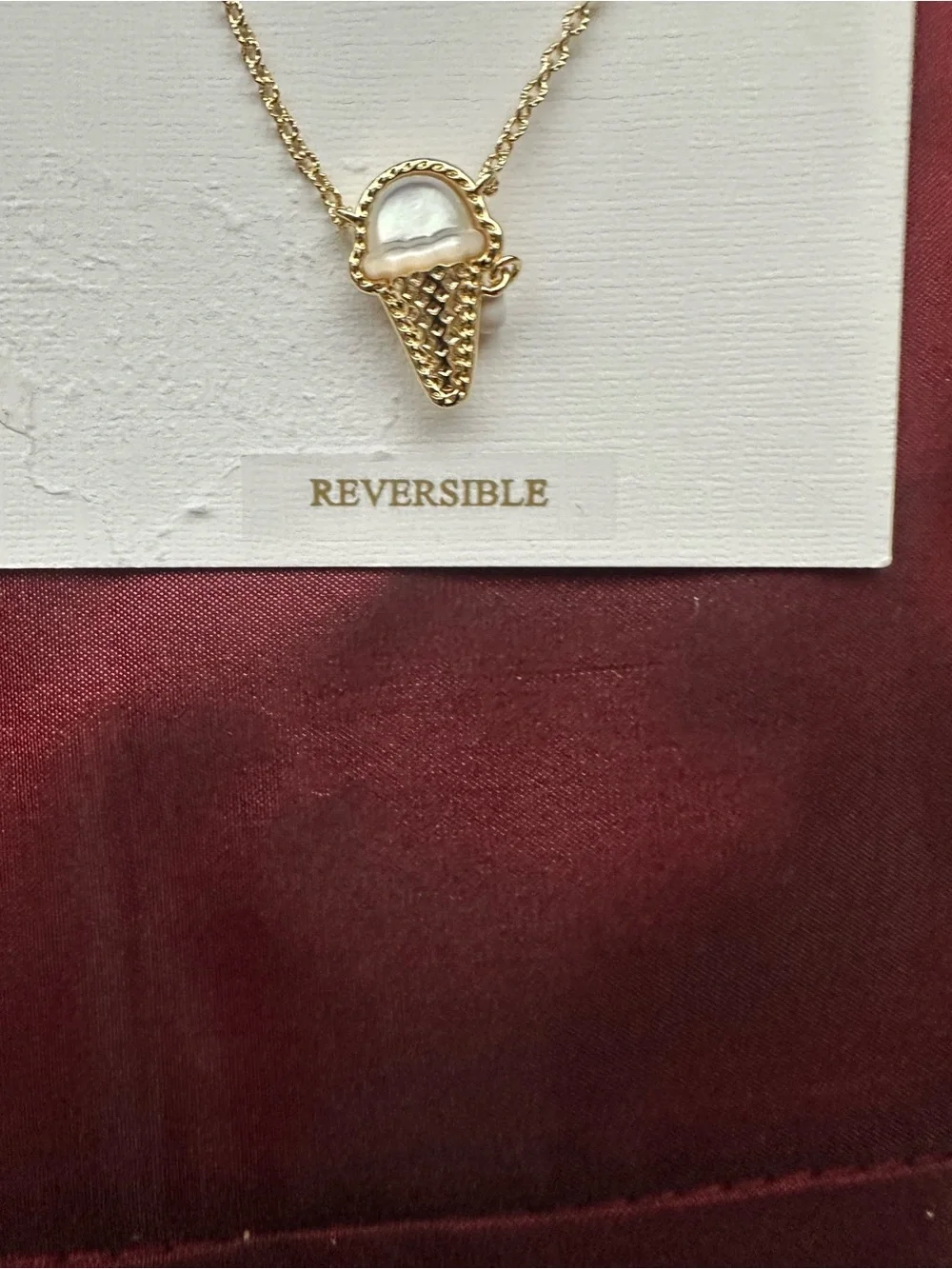 NWT! Kendra Scott 14K gold over brass Ice-Cream Cone Reversible Necklace Pendant